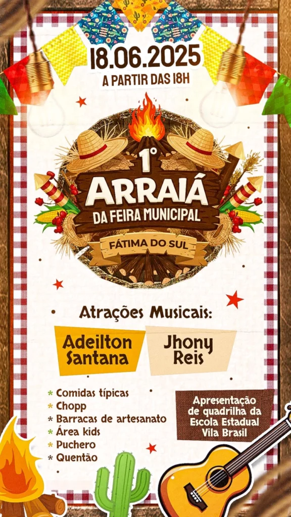 Fátima do Sul realiza 1º Arraiá da Feira Municipal com festa, tradição e apoio aos feirantes Fátima do Sul realiza 1º Arraiá da Feira Municipal com festa, tradição e apoio aos feirantes