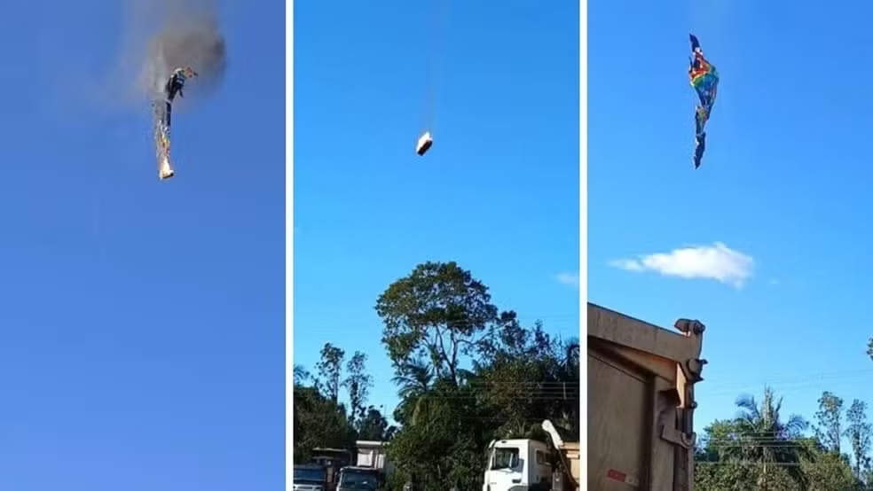Queda de balão em SC: novas imagens assustadoras mostram o momento da tragédia Queda de balão em SC: novas imagens assustadoras mostram o momento da tragédia