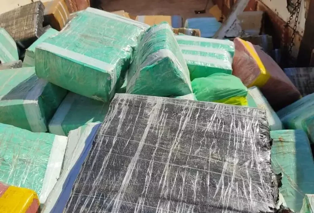 Polícia apreende 7,5 toneladas de maconha escondidas em carga de milho Polícia apreende 7,5 toneladas de maconha escondidas em carga de milho