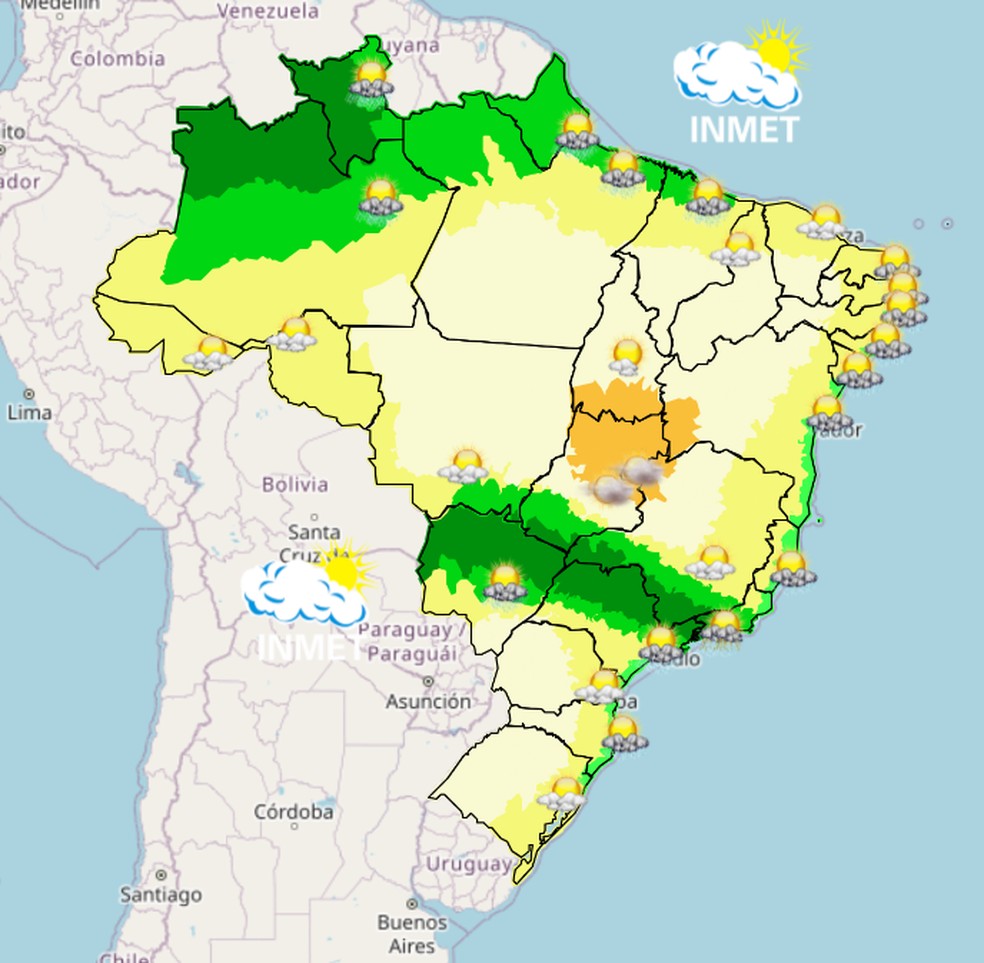 Temporais avançam pelo Sudeste, calor chega aos 40°C no Centro-Oeste; veja previsão Temporais avançam pelo Sudeste, calor chega aos 40°C no Centro-Oeste; veja previsão