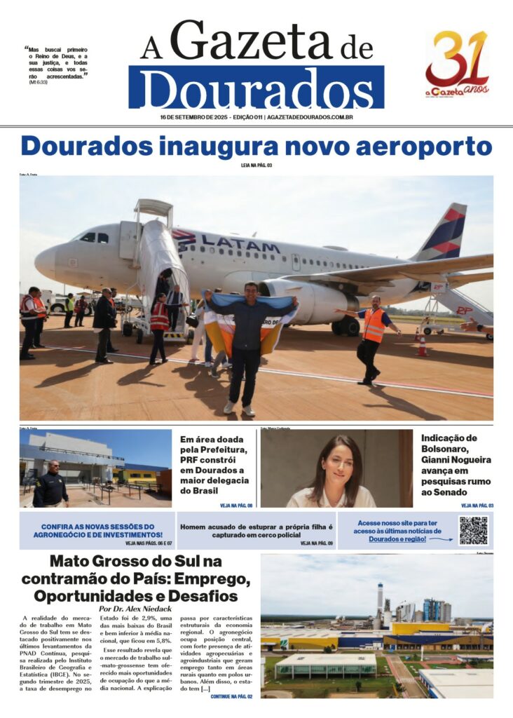 Jornal A Gazeta de Dourados – Edição de 16 de setembro de 2025