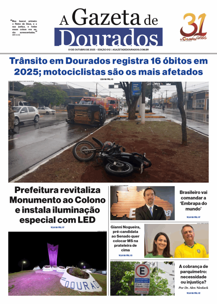 Jornal A Gazeta de Dourados – Edição de 01 de outubro de 2025