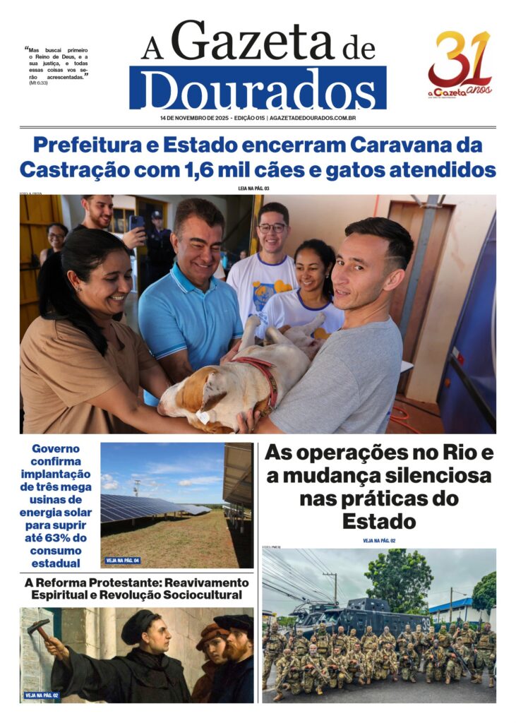 Jornal A Gazeta de Dourados – Edição de 14 de novembro de 2025