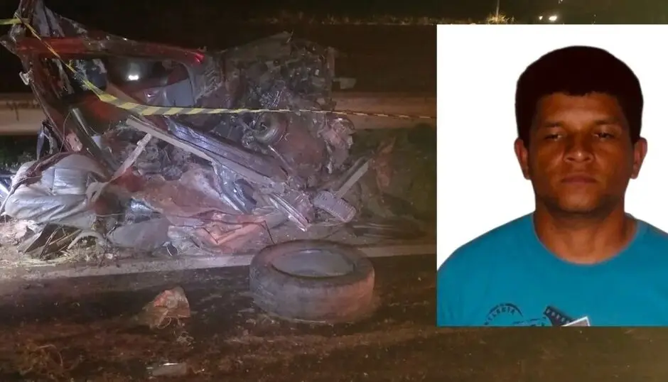 Violenta batida na BR-262 parte carro ao meio e deixa uma vítima fatal