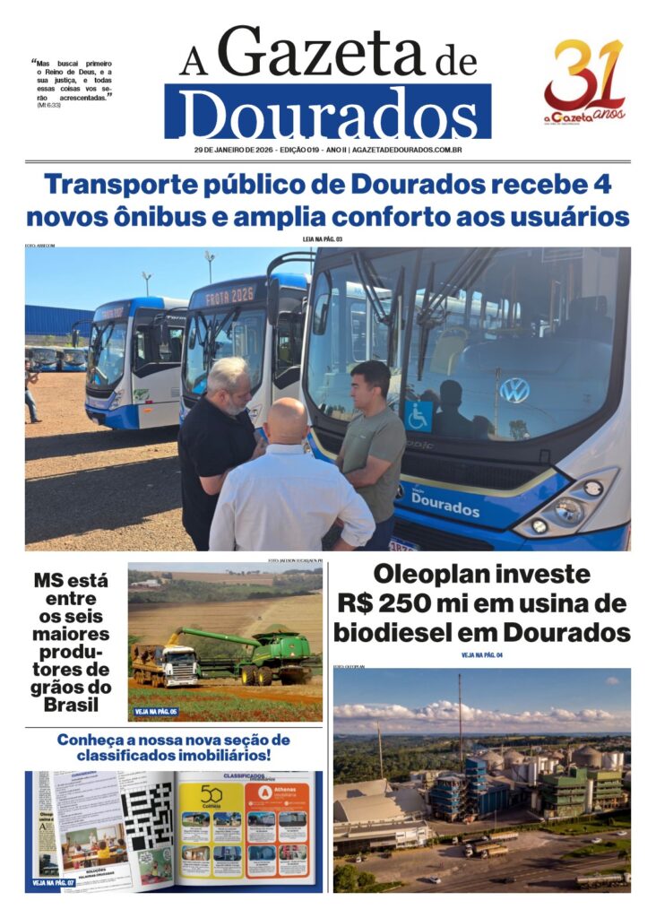 Jornal A Gazeta de Dourados – Edição de 29 de janeiro de 2026