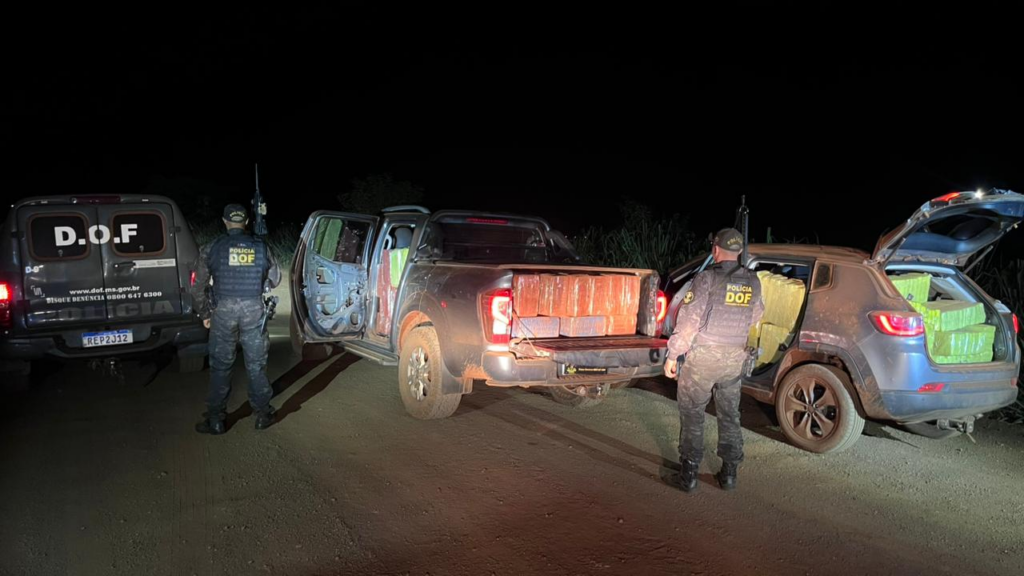 DOF apreende mais de 2 toneladas de drogas em Rio Brilhante e recupera dois veículos roubados