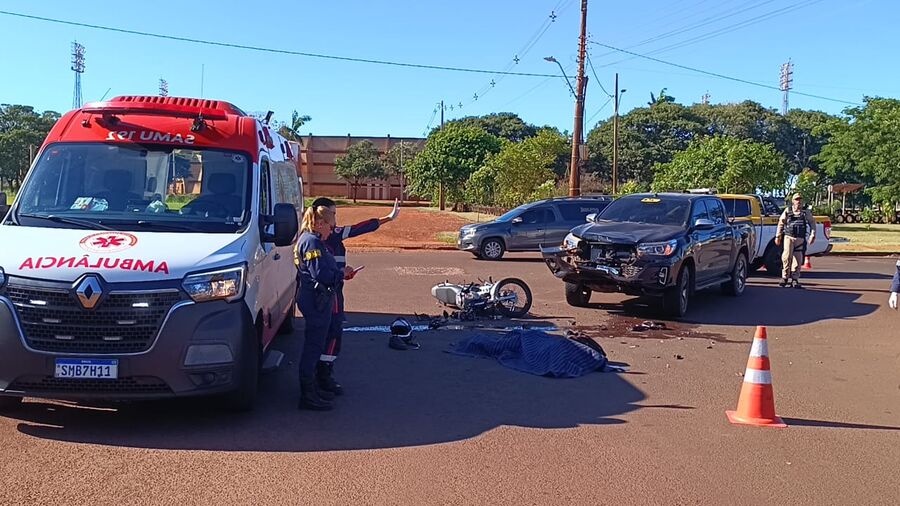 Identificado motociclista que morreu ao ser atingido por caminhonete em Dourados