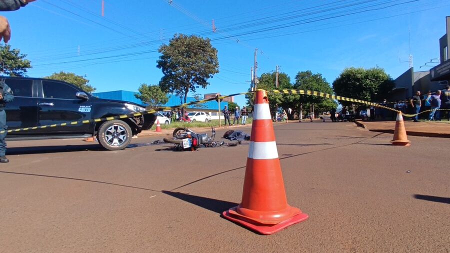 Identificado motociclista que morreu ao ser atingido por caminhonete em Dourados