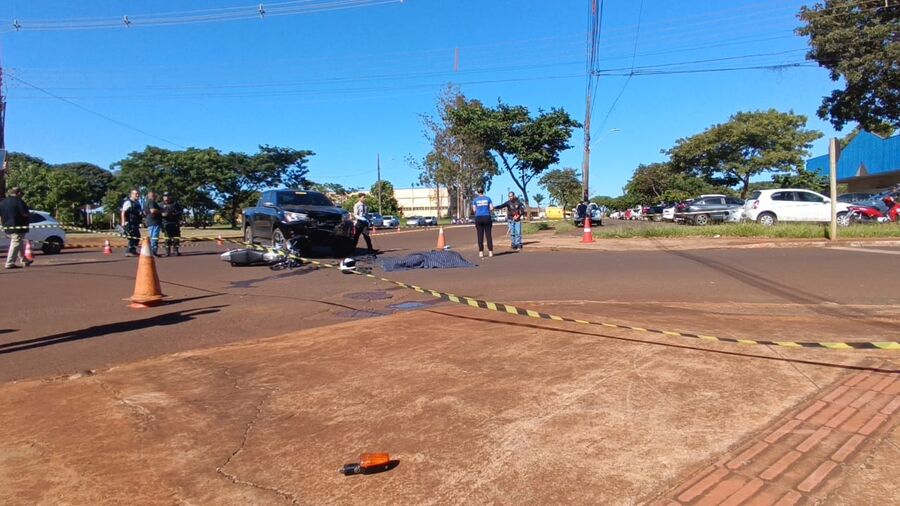 Identificado motociclista que morreu ao ser atingido por caminhonete em Dourados