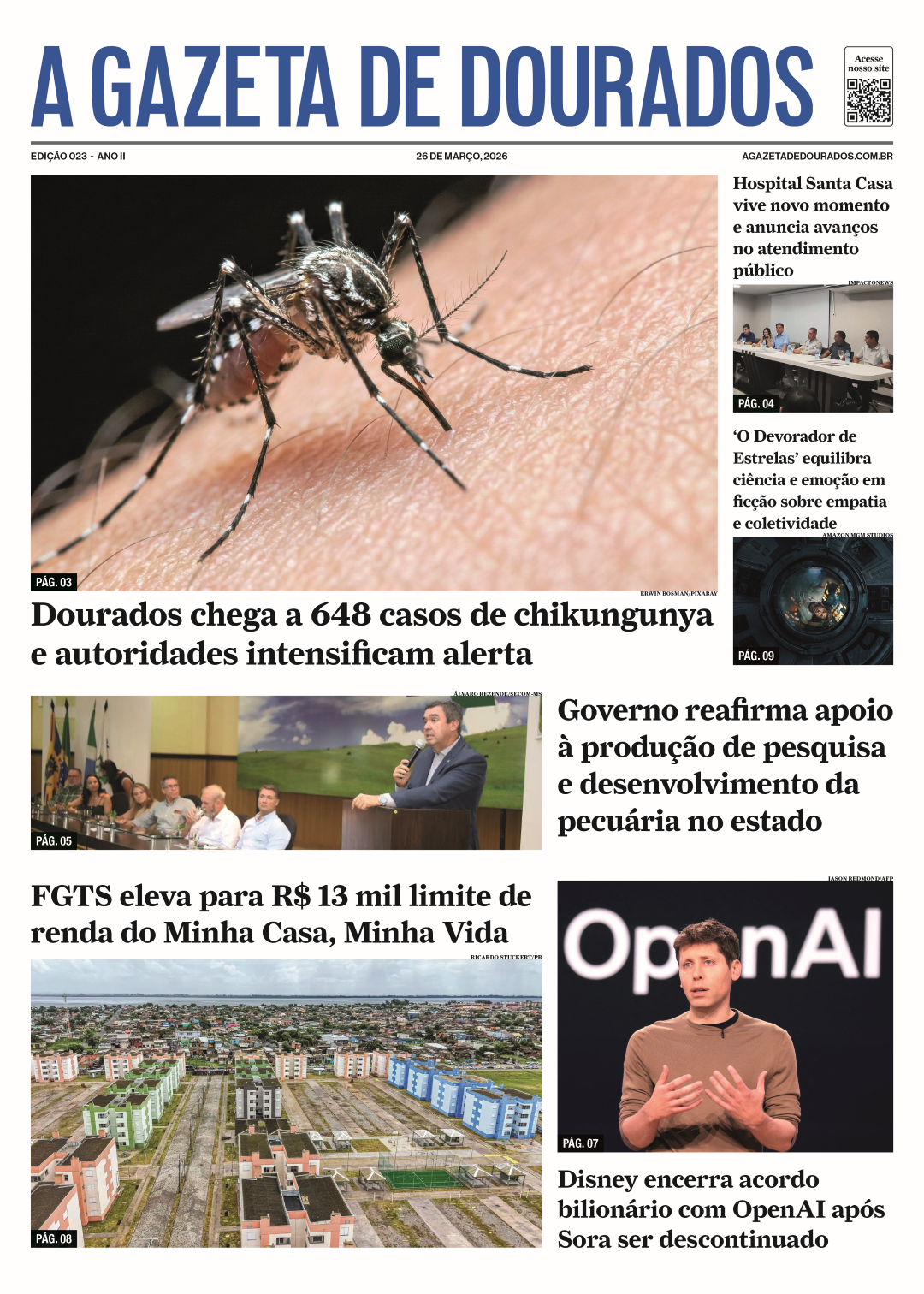 Jornal A Gazeta de Dourados – Edição de 26 de março de 2026