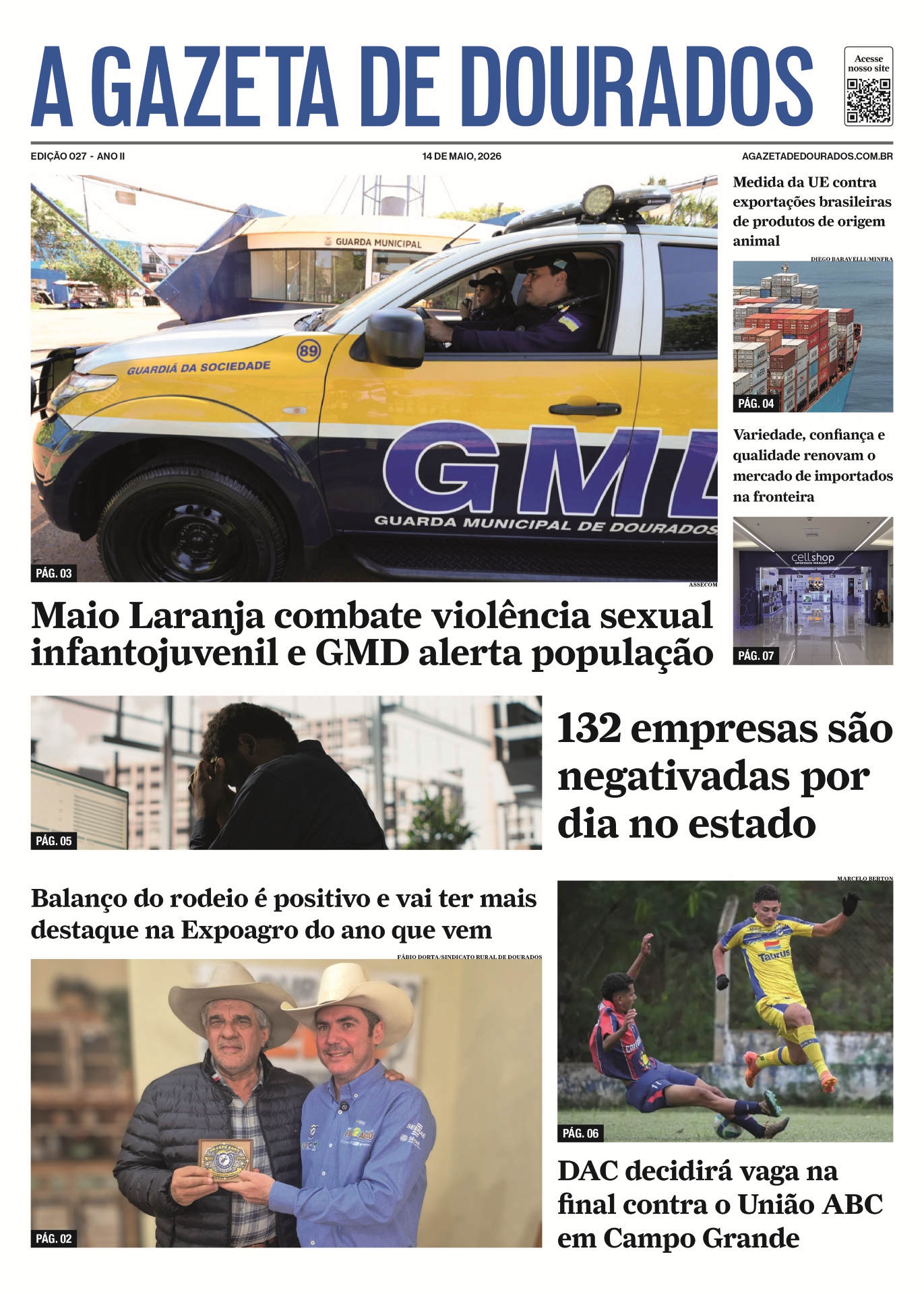 Jornal A Gazeta de Dourados – Edição de 14 de maio de 2026