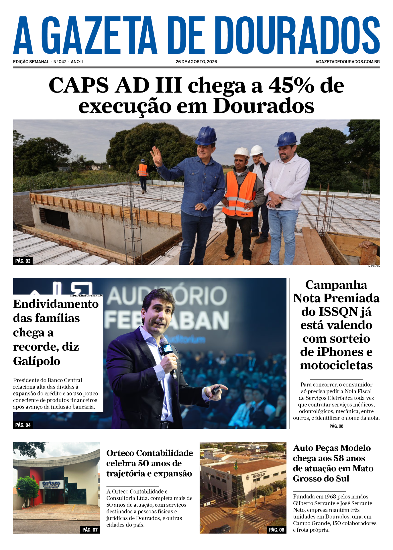 Jornal A Gazeta de Dourados – Edição de 26 de agosto de 2026