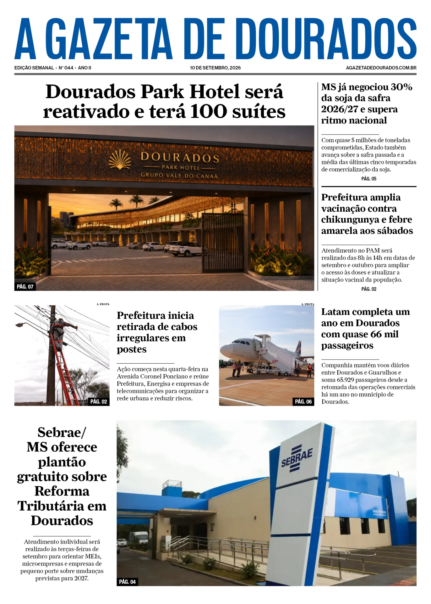Jornal A Gazeta de Dourados – Edição de 10 de setembro de 2026