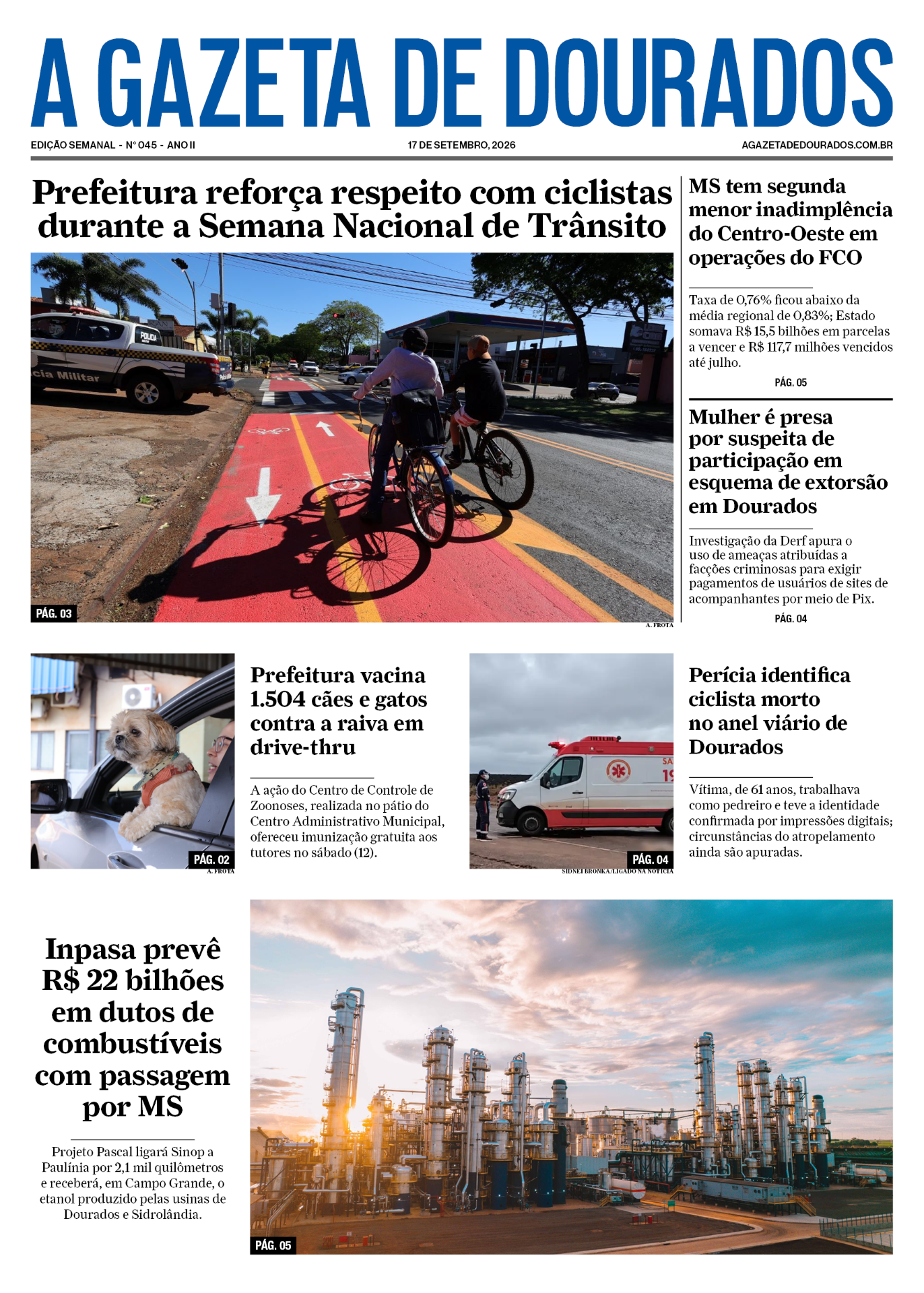 Jornal A Gazeta de Dourados – Edição de 17 de setembro de 2026