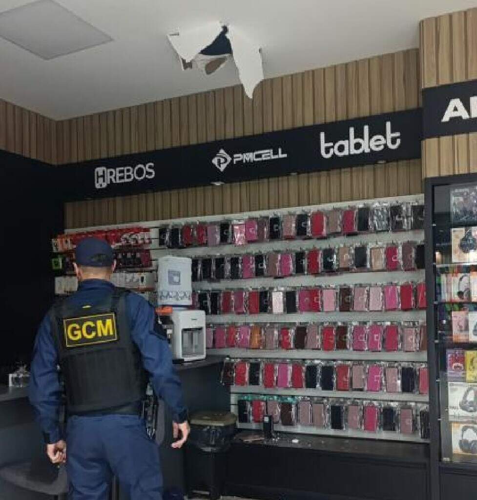 Homem invade loja pelo telhado, despenca do forro e acaba preso Homem invade loja pelo telhado, despenca do forro e acaba preso