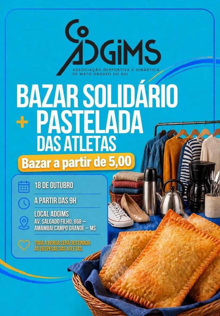 Bazar arrecada recursos para levar 11 atletas de MS à competição de ginástica Bazar arrecada recursos para levar 11 atletas de MS à competição de ginástica