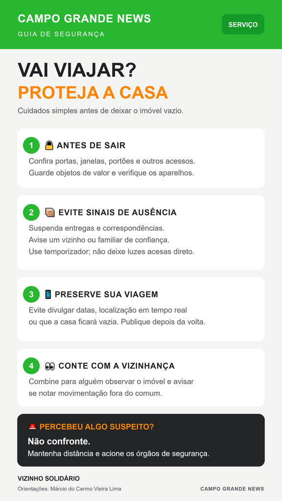 Vai viajar no feriadão? Veja como deixar a residência segura durante a ausência Vai viajar no feriadão? Veja como deixar a residência segura durante a ausência