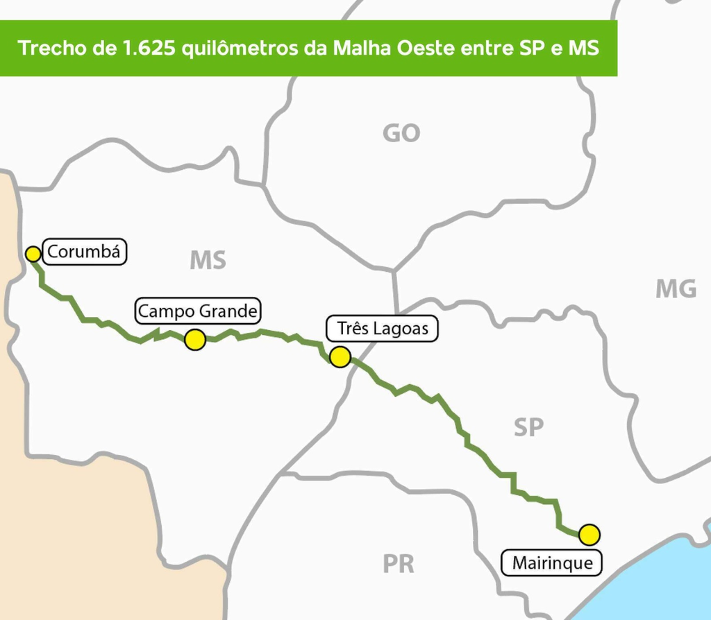 Governo federal injetará R$ 3,6 bilhões na concessão da Malha Oeste Governo federal injetará R$ 3,6 bilhões na concessão da Malha Oeste