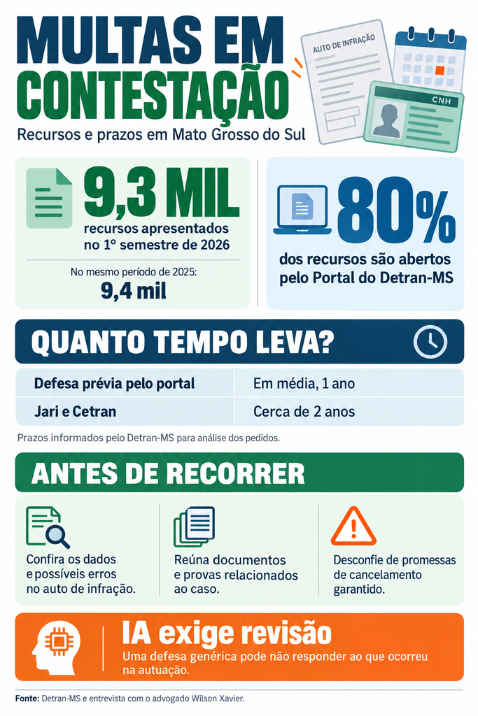 Recorrer de multa vira longa espera para motoristas em MS