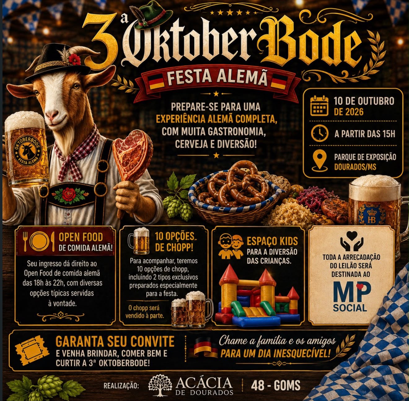 OktoberBode terá atrações e gastronomia alemã no sábado em Dourados