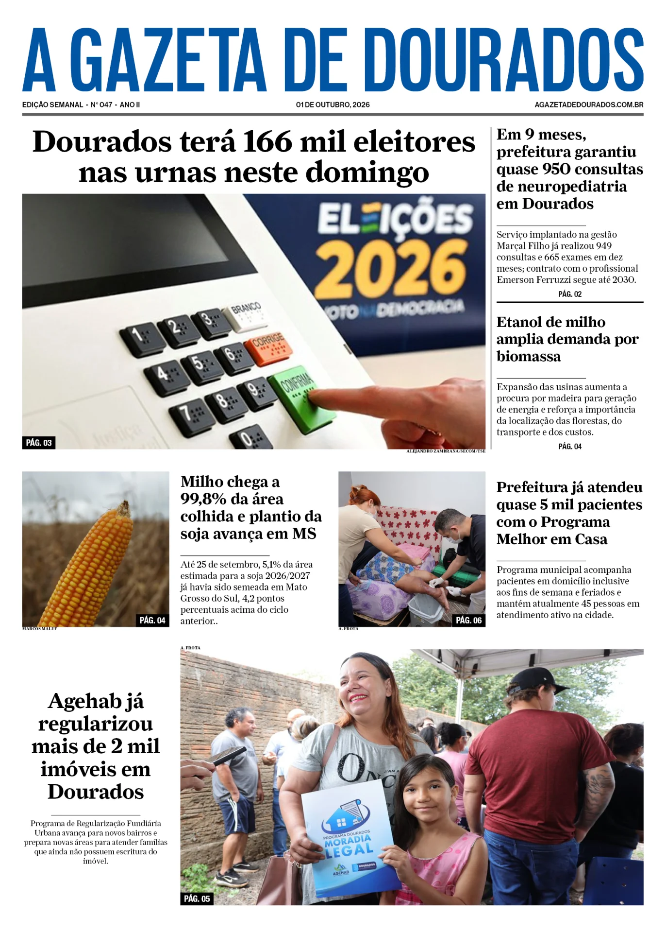 Jornal A Gazeta de Dourados – Edição de 01 de outubro de 2026