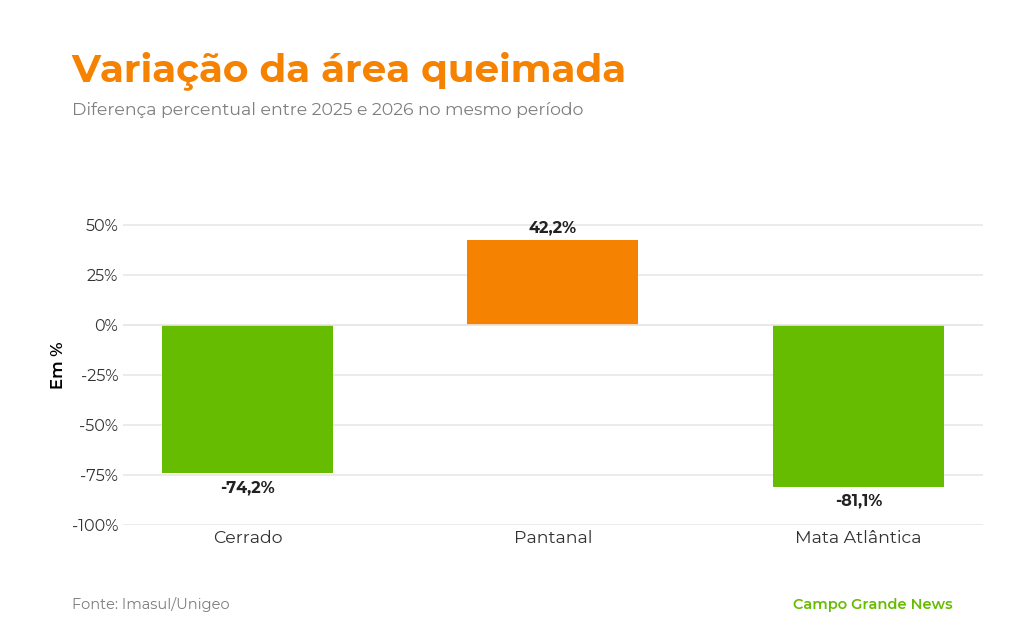 Área queimada no Pantanal cresce 42% e passa de 124 mil hectares Área queimada no Pantanal cresce 42% e passa de 124 mil hectares