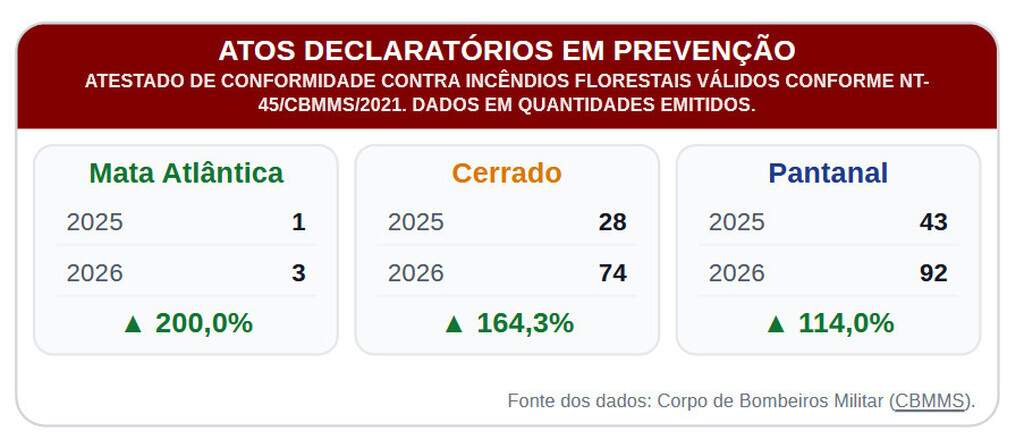 Incêndios atingem 124 mil hectares do Pantanal em Mato Grosso do Sul