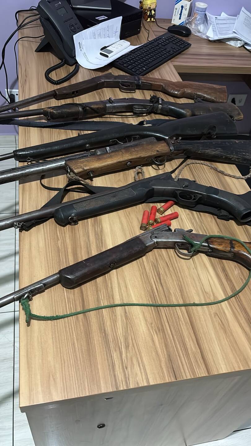 Seis homens são presos com armas e animais abatidos durante caça ilegal