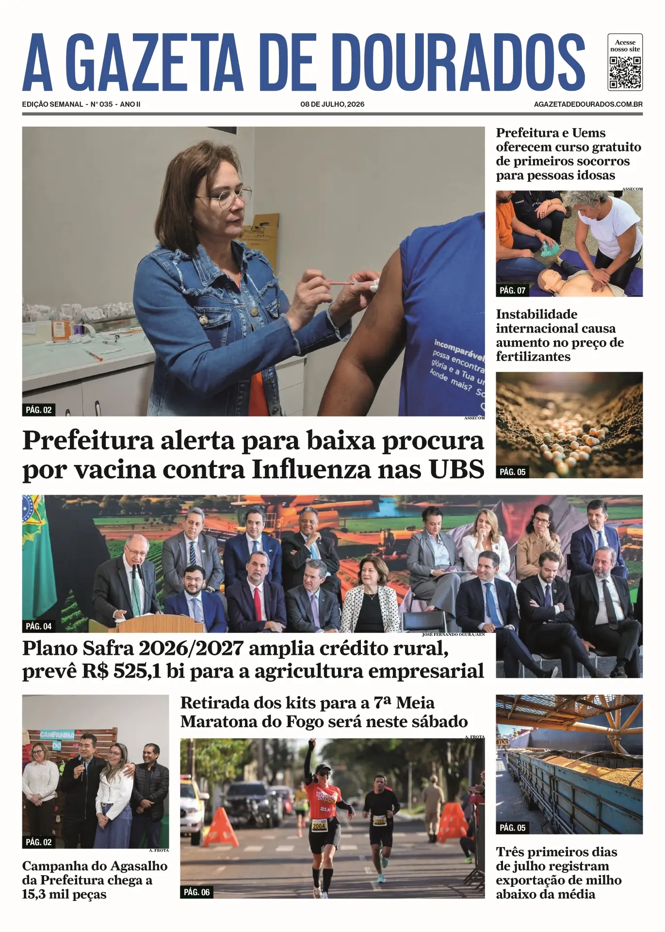 Jornal A Gazeta de Dourados – Edição de 08 de julho de 2026